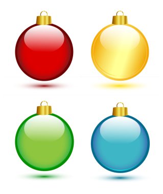 Beyaz üzerine Noel topları