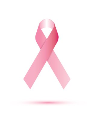 pembe kurdele üzerine beyaz izole
