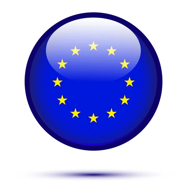 Botón bandera Euro — Vector de stock