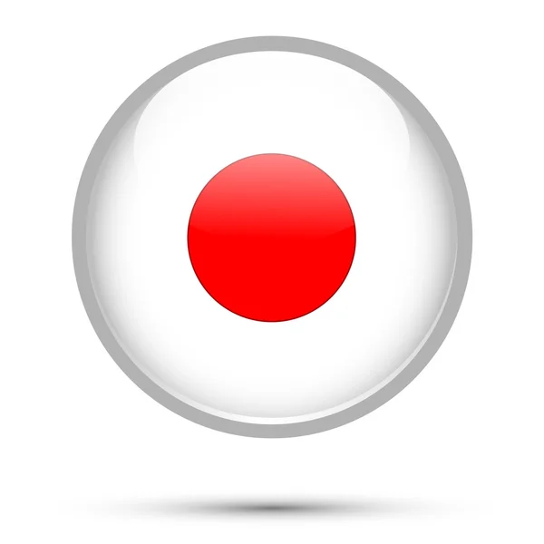 Прапор Японії на кнопку — стоковий вектор