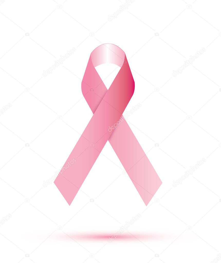 Pink ribbon isolated on white