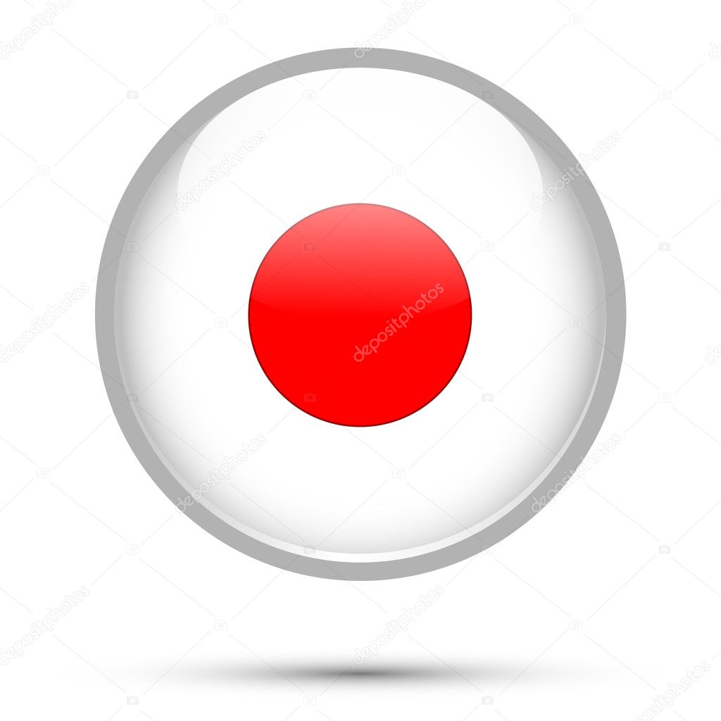 Japan flag on button