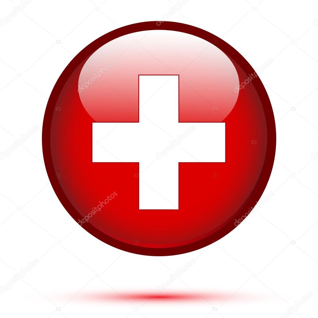 Switzerland flag on button