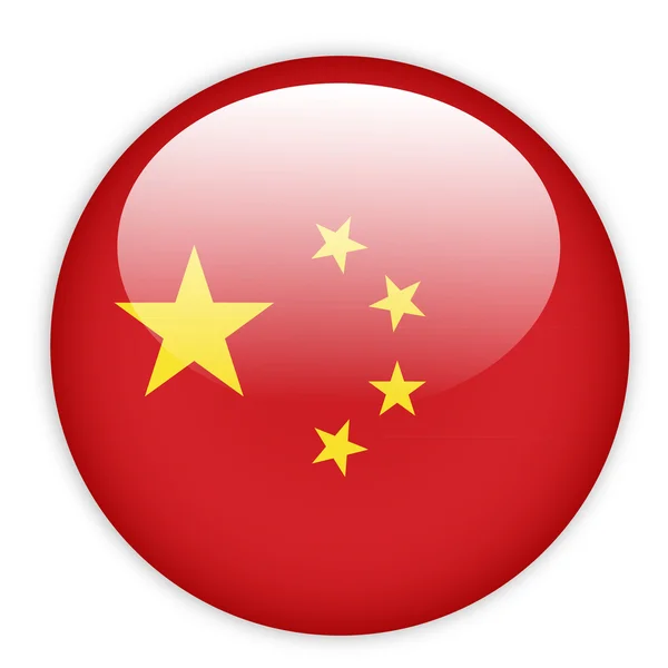 China botão bandeira —  Vetores de Stock