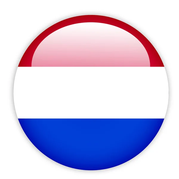 Hollanda bayrağı düğmesi — Stok Vektör
