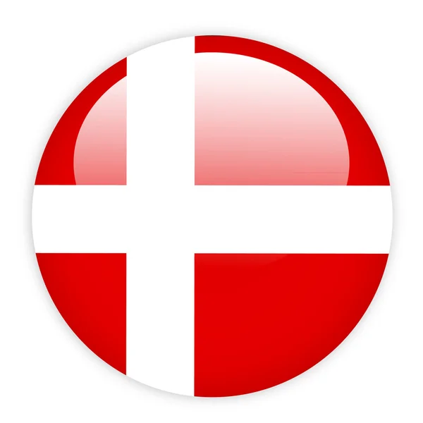 Denmark botón de bandera — Vector de stock