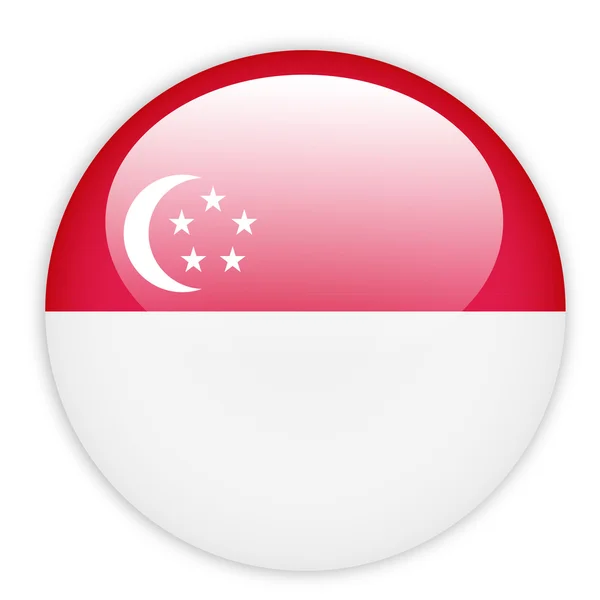 Singapore flag button — Stock Vector