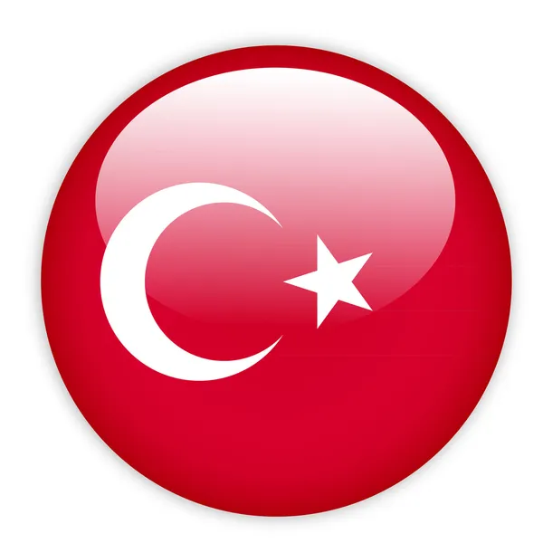 Turkey flag button — Stock Vector