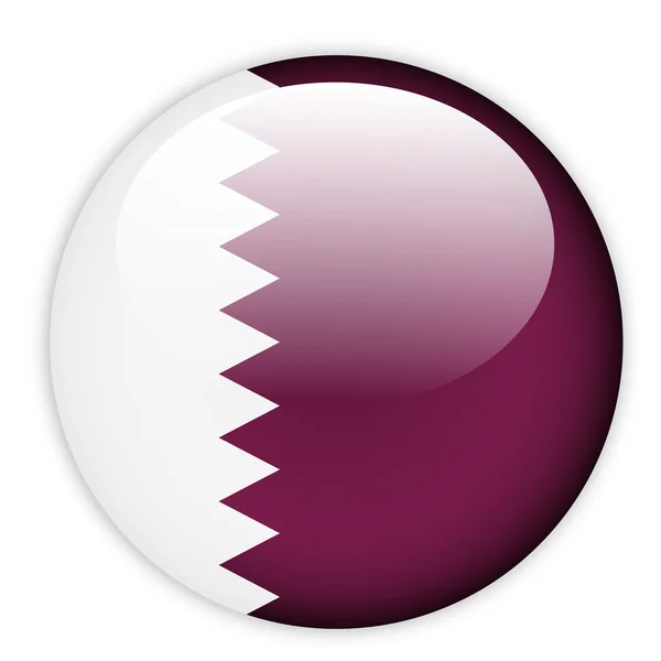 Qatar flag button — Stock Vector