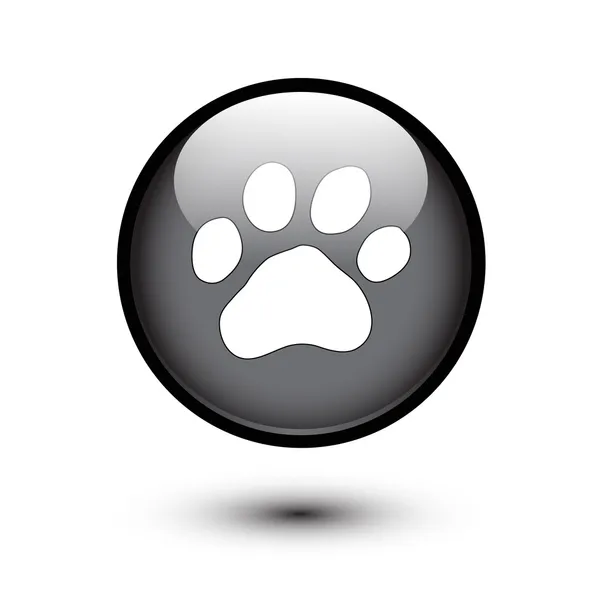 Paw on black — Stock Vector