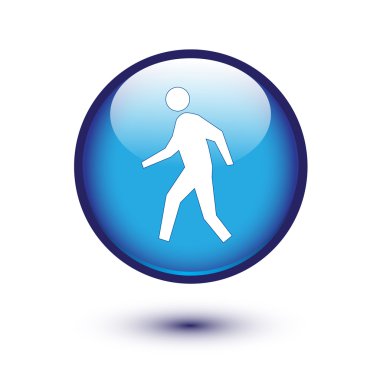 adam yürüme işareti mavi