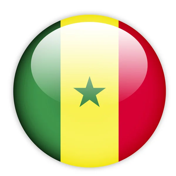 Pulsante bandiera Senegal — Vettoriale Stock