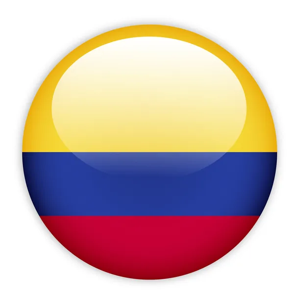 Columbia flagga knappen — Stock vektor