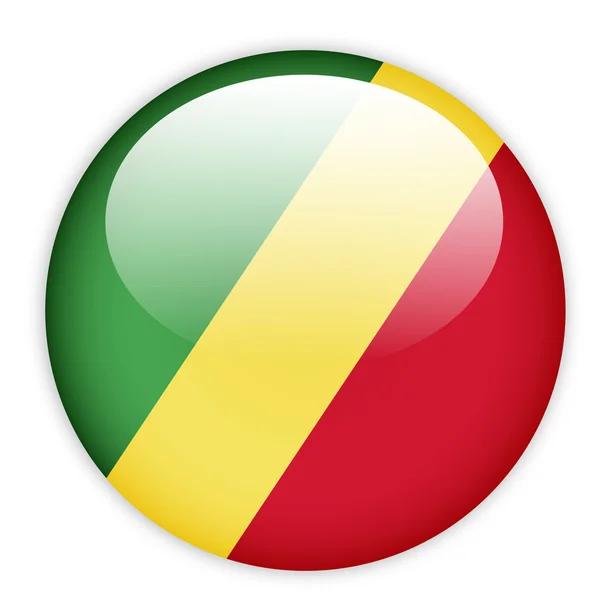 Pulsante bandiera Congo — Vettoriale Stock