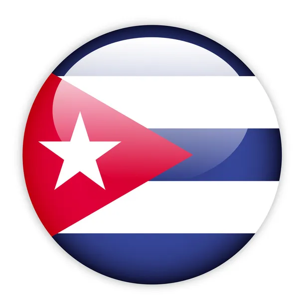 Bouton drapeau cuba — Image vectorielle