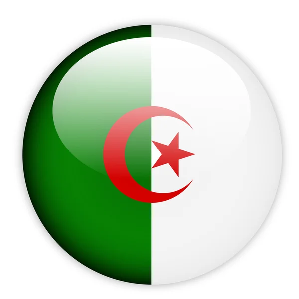 Botão bandeira algeria —  Vetores de Stock