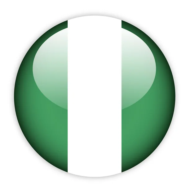 Tlačítko vlajka Nigérie — Stockový vektor