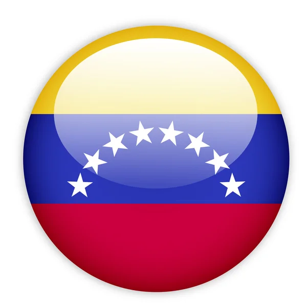 Venezuelas flagga knappen — Stock vektor