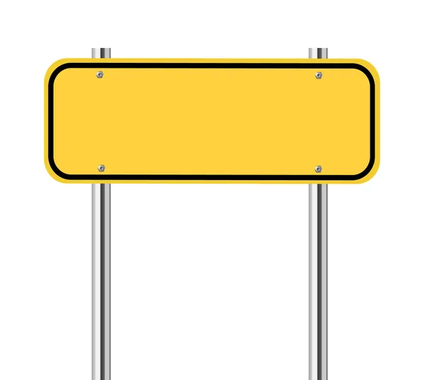 Señal de tráfico amarillo en blanco — Vector de stock