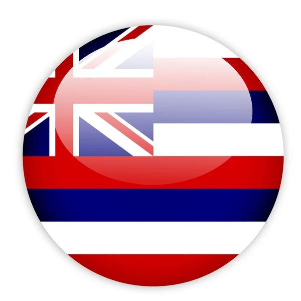 Bouton drapeau hawaïen — Image vectorielle