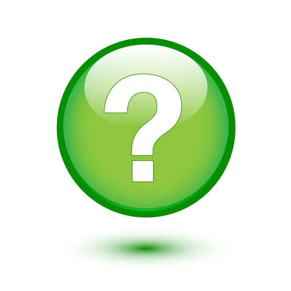 Punto de interrogación blanco sobre verde — Vector de stock