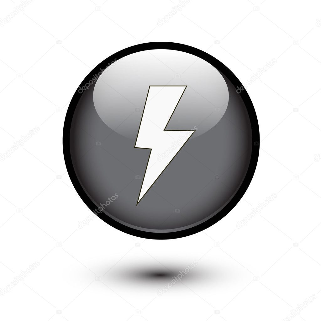 Lightning bolt icon on black