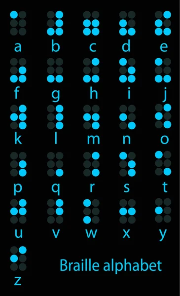 Set of blue braille alphabet — Stock Vector