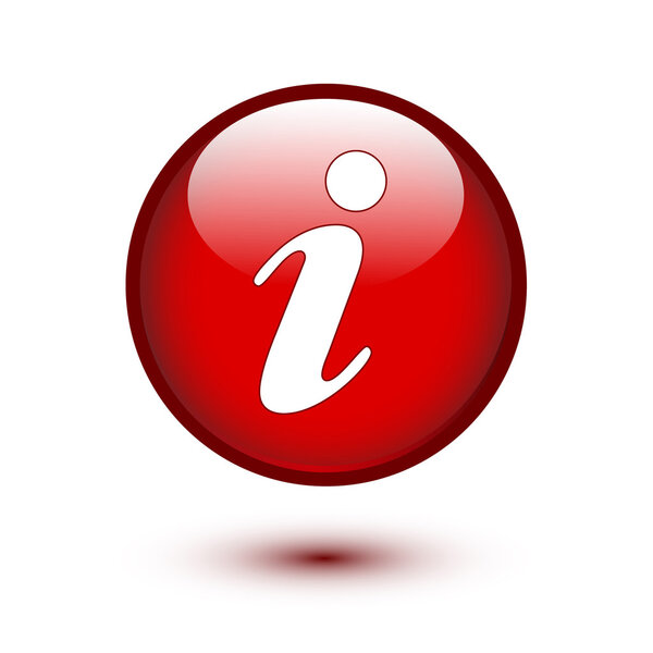 Information icon on red