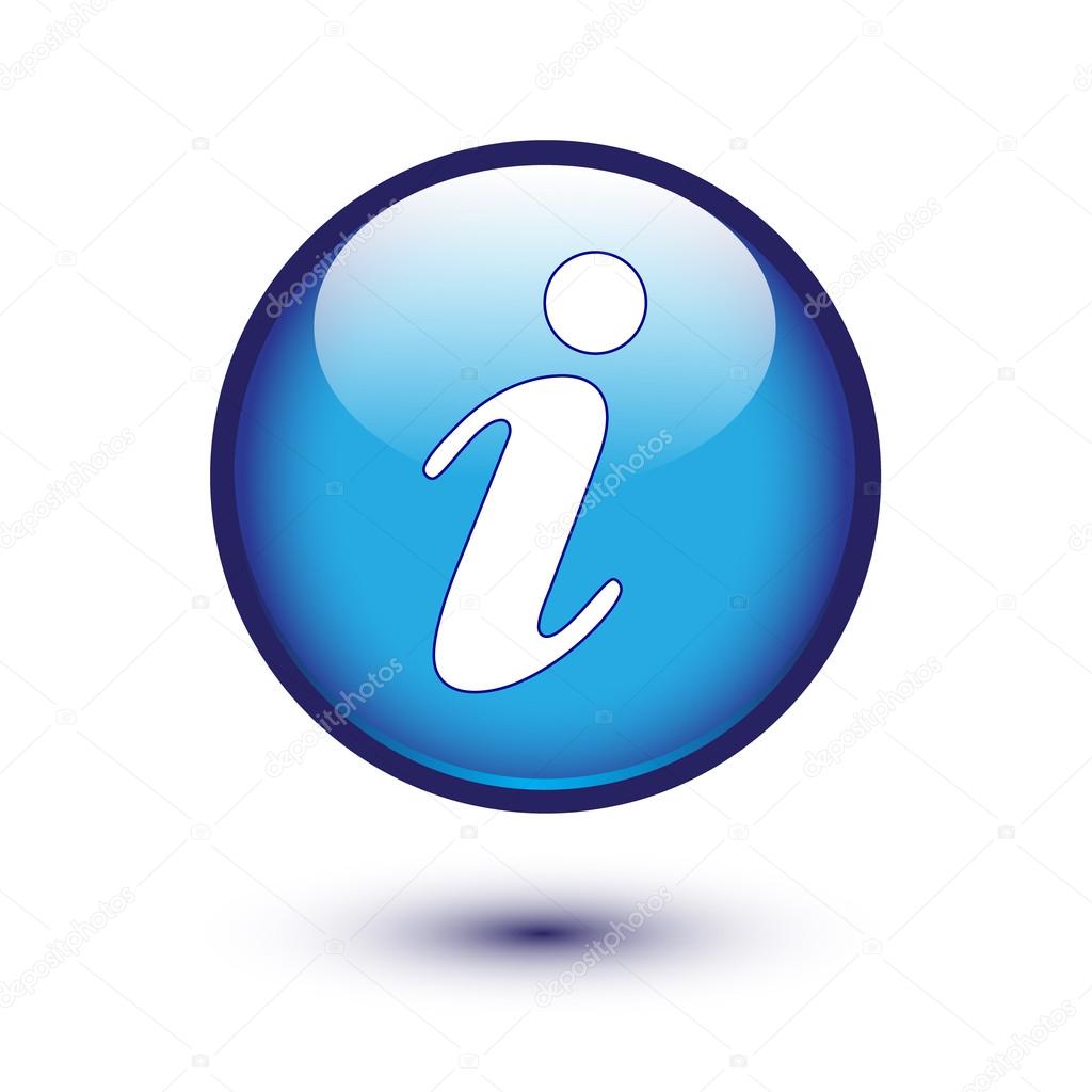 information icon on blue