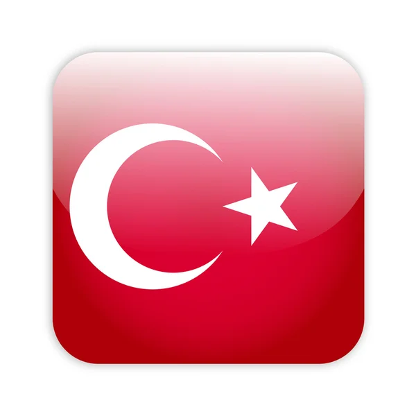 トルコのフラグ ボタン — ストックベクタ
