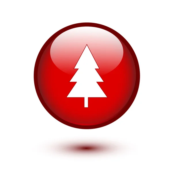Χριστουγεννιάτικο δέντρο με κόκκινο — Διανυσματικό Αρχείο