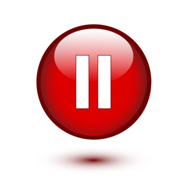 kırmızı parlak Duraklat düğmesi
