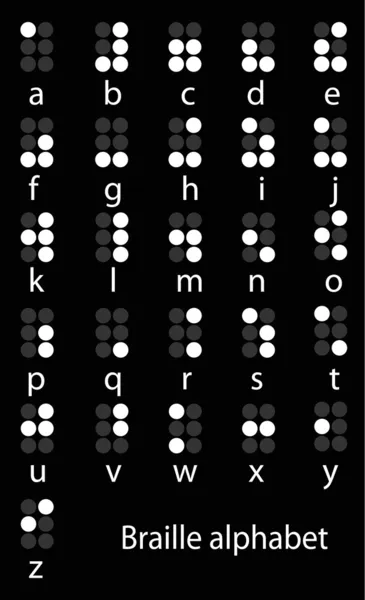 Satz weißes Brailleschrift-Alphabet — Stockvektor