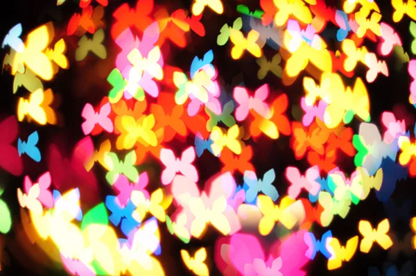 散焦的圣诞灯蝴蝶 — 图库照片