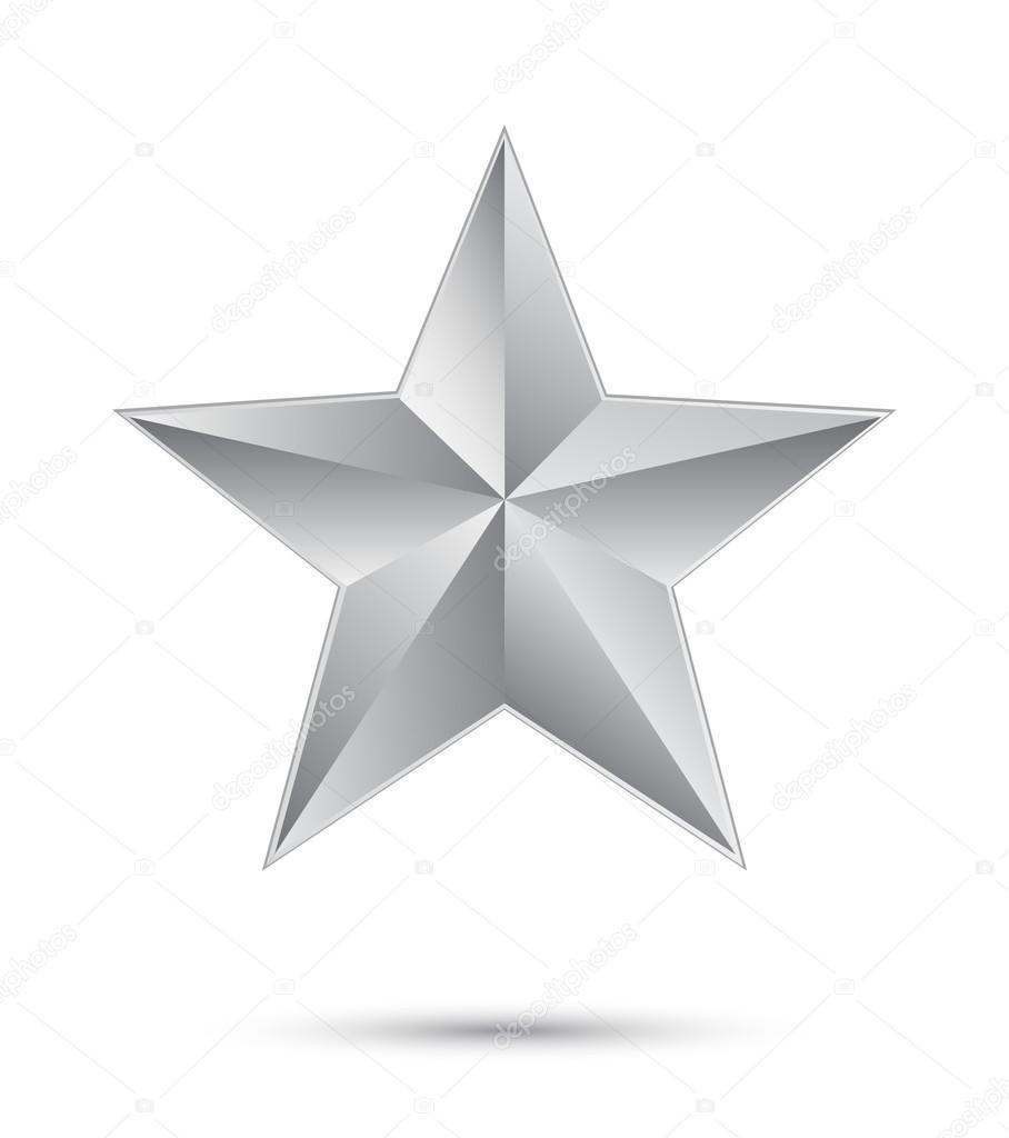 3D silver star