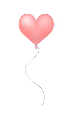 Kalp şekli pembe balon