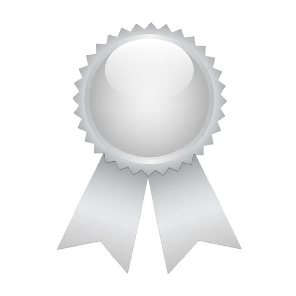 Silver prize ribbon — Stock Vector