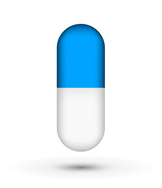 Blue and white capsual pills — Stock Vector