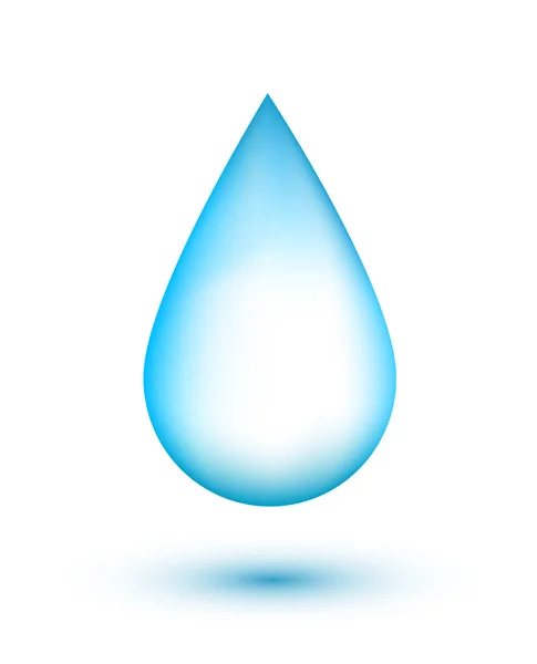 Blauwe glimmende waterdruppel — Stockvector