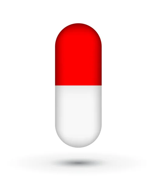 Red and white capsual pills — Stock Vector