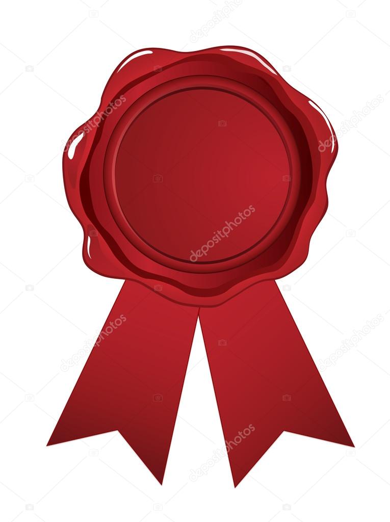 Red wax seal ribbon — Stock Vector © pockygallery 18591401