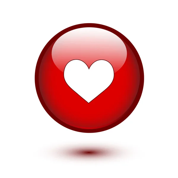 Heart shape on button — Stock Vector