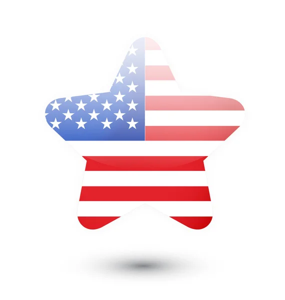 USA flag on star — Stock Vector