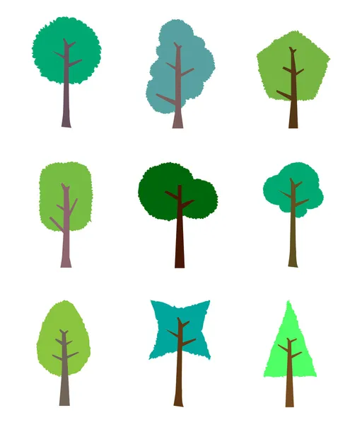 The collection of trees for design — Stock Vector