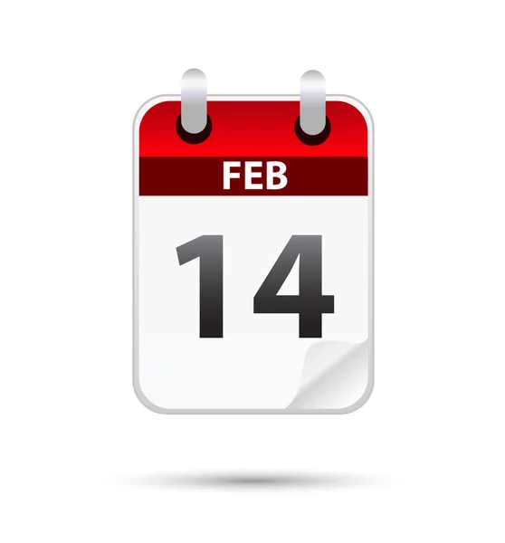 Διανυσματικά εικονογράφηση του 14' ου ημερομηνία Φεβρουαρίου — Διανυσματικό Αρχείο