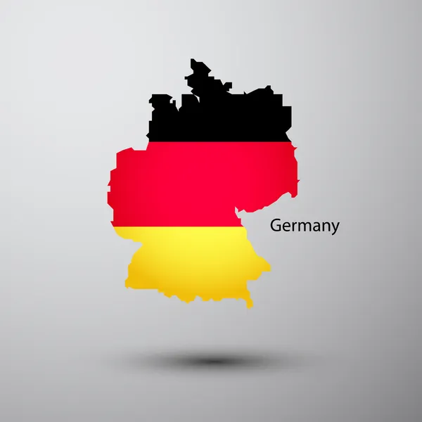 Alemania Bandera en el mapa — Vector de stock