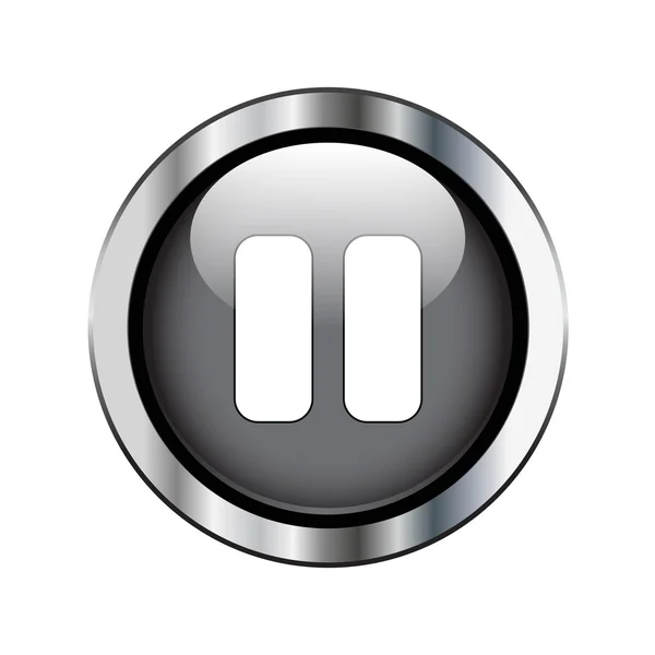 Black pause button — Stock Vector