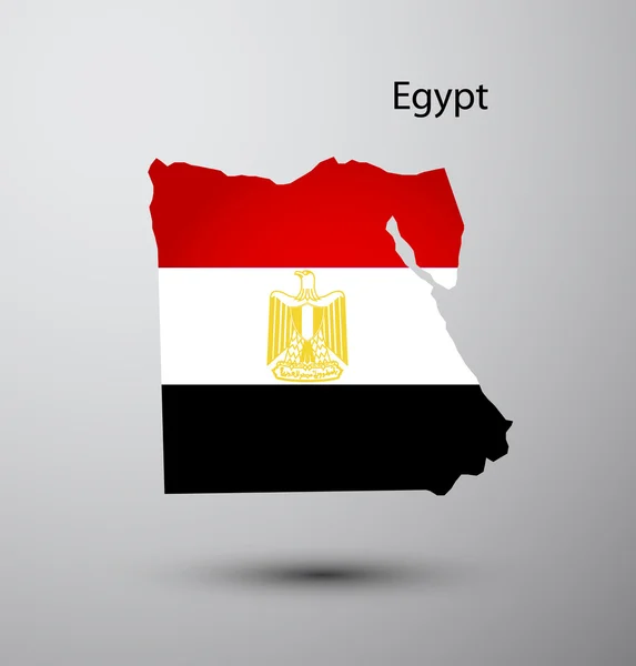 Σημαία της Αιγύπτου στο χάρτη — Διανυσματικό Αρχείο