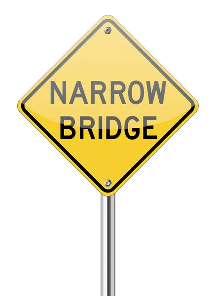 Narrow bridge traffic sign — Stock Vector