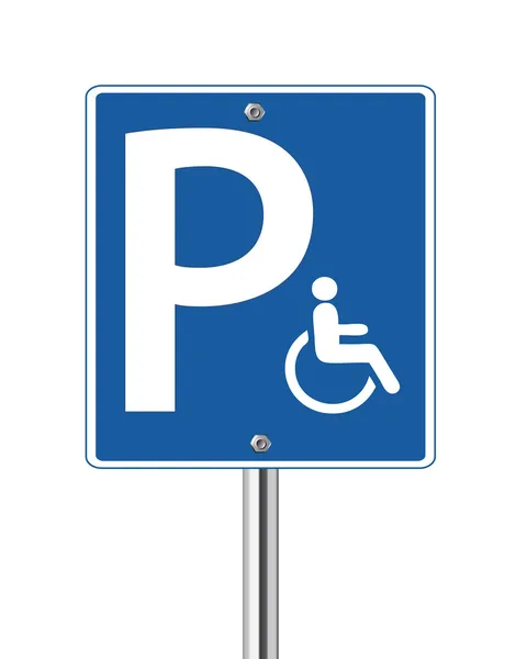 Handicap estacionamento sinal de trânsito — Vetor de Stock